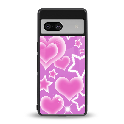 Pink Celestia back phone cover | glass case for google pixel 7a