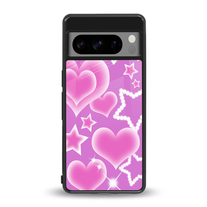 Pink Celestia back phone cover | glass case for google pixel 8 pro
