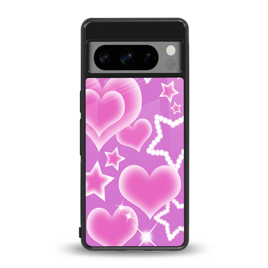 Pink Celestia back phone cover | glass case for google pixel 8 pro