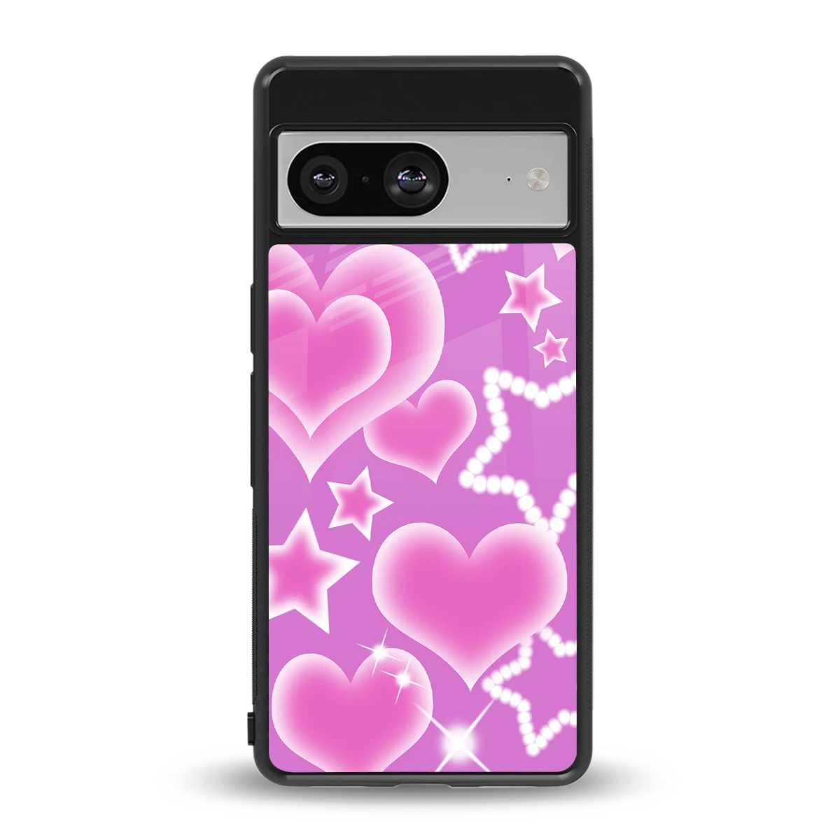 Pink Celestia back phone cover | glass case for google pixel 8