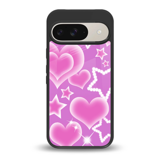 Pink Celestia back phone cover | glass case for google pixel 9