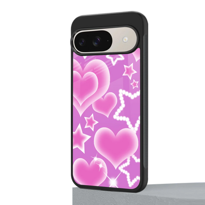 Pink Celestia google pixel 9 mobile cover | shockproof glass phone case