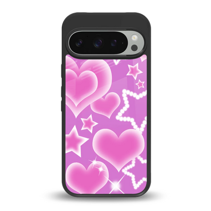 Pink Celestia back phone cover | glass case for google pixel 9 pro