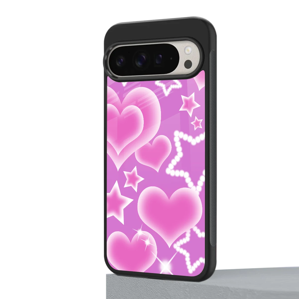 Pink Celestia google pixel 9 pro mobile cover | shockproof glass phone case