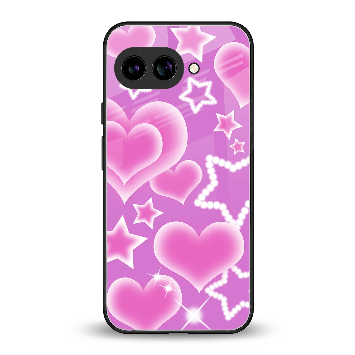 Pink Celestia back phone cover | glass case for google pixel 10a