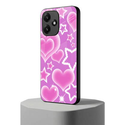 Pink Celestia redmi 12 5g mobile cover | shockproof glass phone case