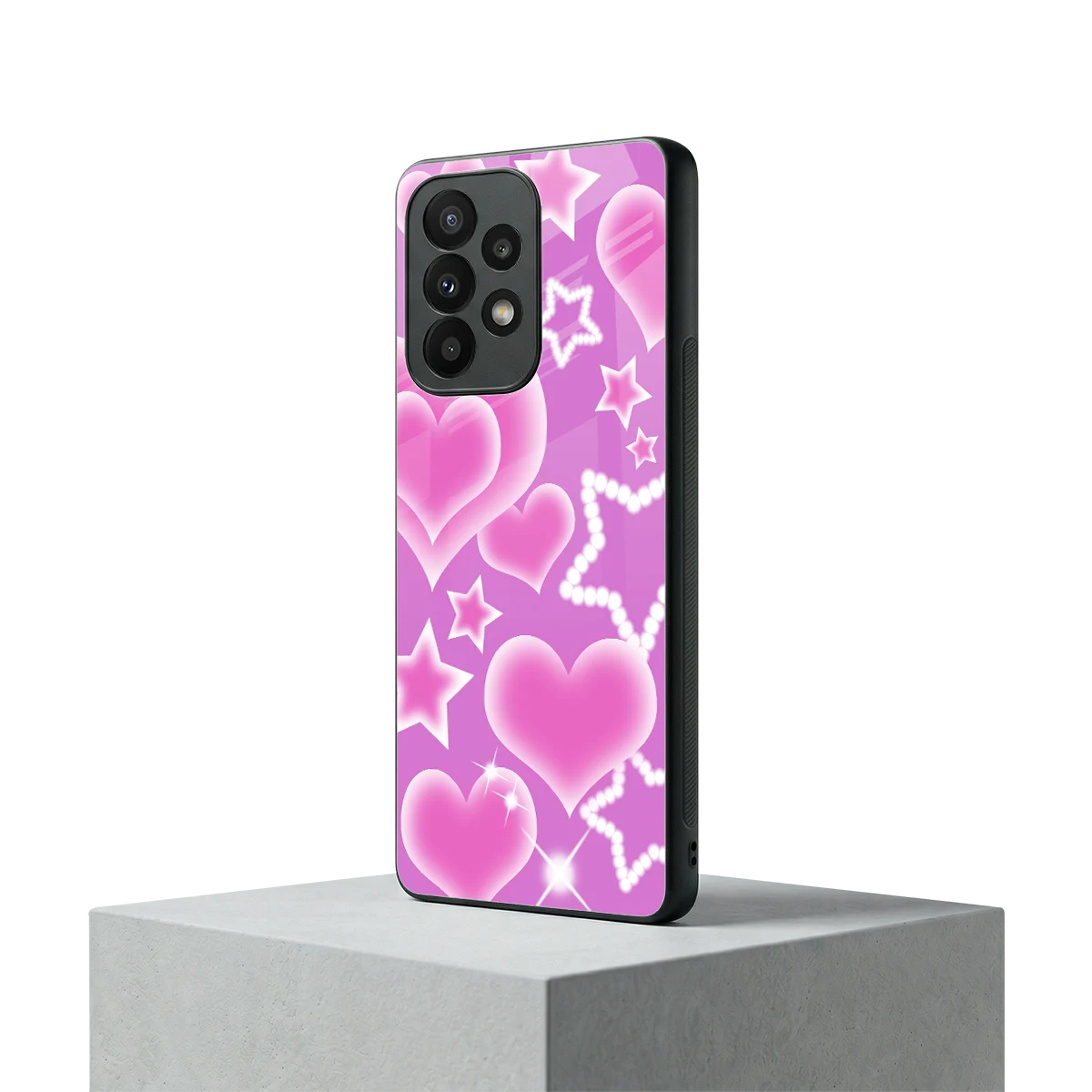 Pink Celestia samsung galaxy a23 mobile cover | shockproof glass phone case