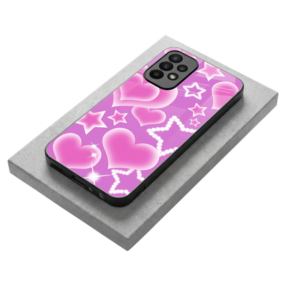 Pink Celestia stylish phone case for samsung galaxy a23 | glossy glass and slim fit
