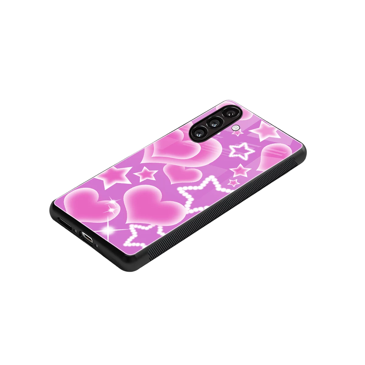 Pink Celestia stylish phone case for samsung galaxy m36 5g | glossy glass and slim fit