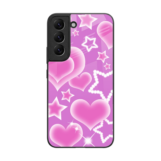 Pink Celestia back phone cover | glass case for samsung galaxy s22