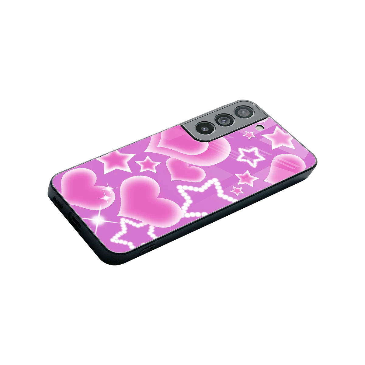 Pink Celestia stylish phone case for samsung galaxy s22 | glossy glass and slim fit
