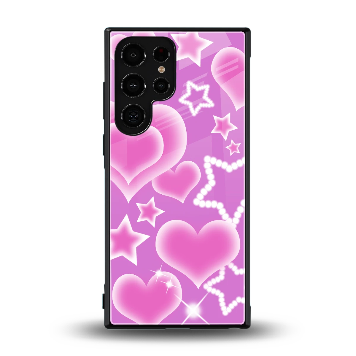 Pink Celestia back phone cover | glass case for samsung galaxy s24 ultra