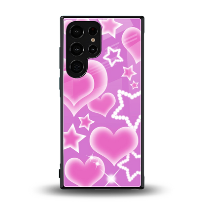 Pink Celestia back phone cover | glass case for samsung galaxy s24 ultra
