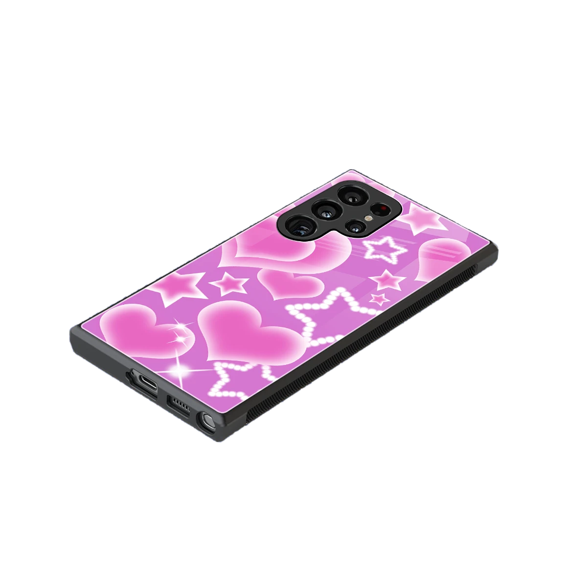 Pink Celestia stylish phone case for samsung galaxy s24 ultra | glossy glass and slim fit