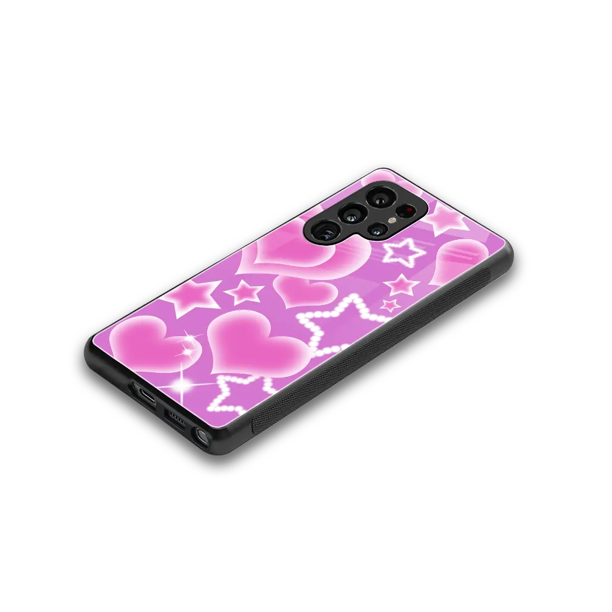 Pink Celestia stylish phone case for samsung galaxy s25 ultra | glossy glass and slim fit