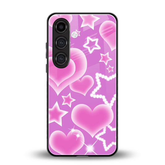 Pink Celestia back phone cover | glass case for samsung galaxy s23 plus