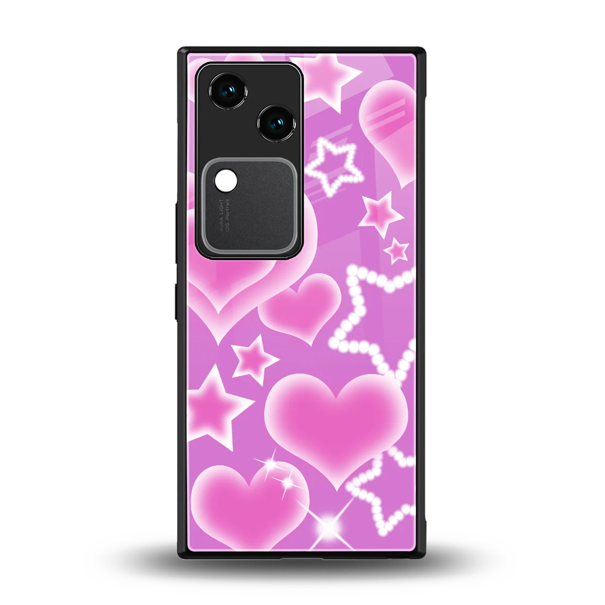 Pink Celestia back phone cover | glass case for vivo v30