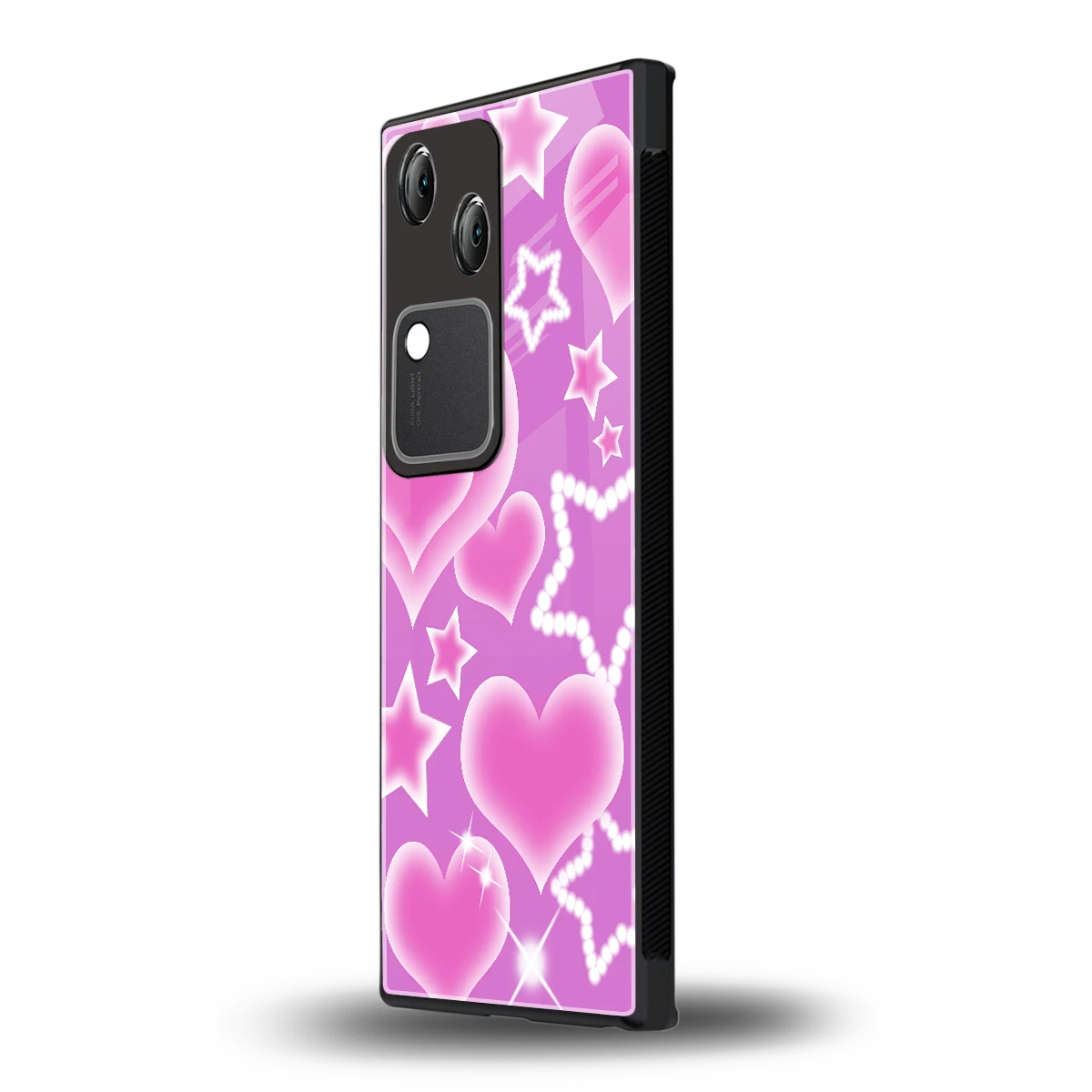 Pink Celestia vivo v30 mobile cover | shockproof glass phone case