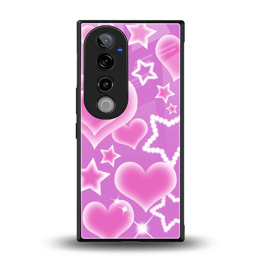 Pink Celestia back phone cover | glass case for vivo v40 pro