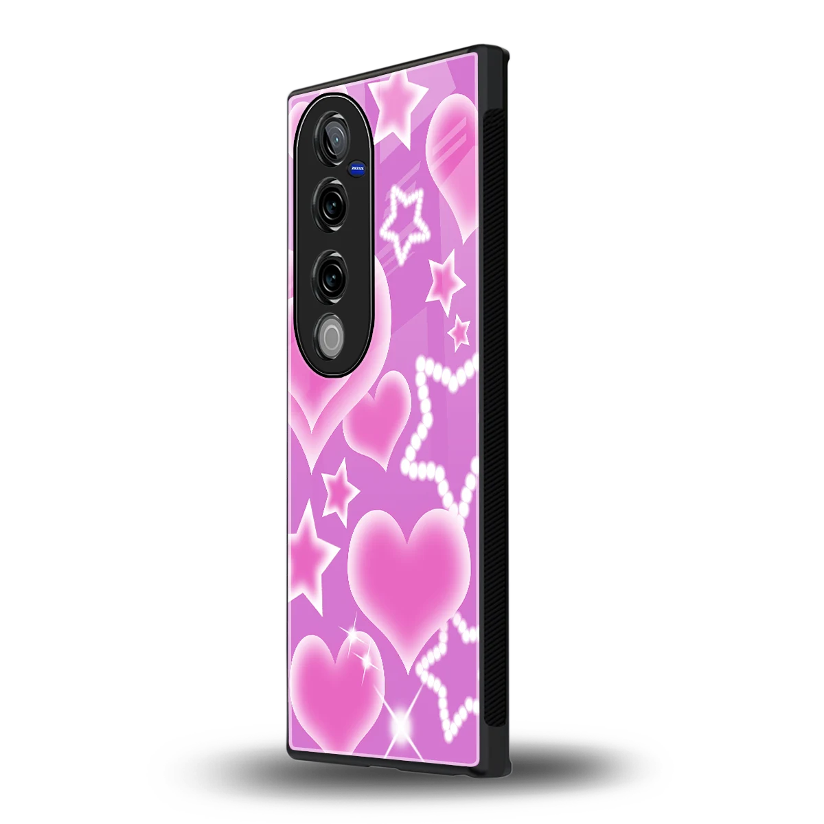 Pink Celestia vivo v40 pro mobile cover | shockproof glass phone case
