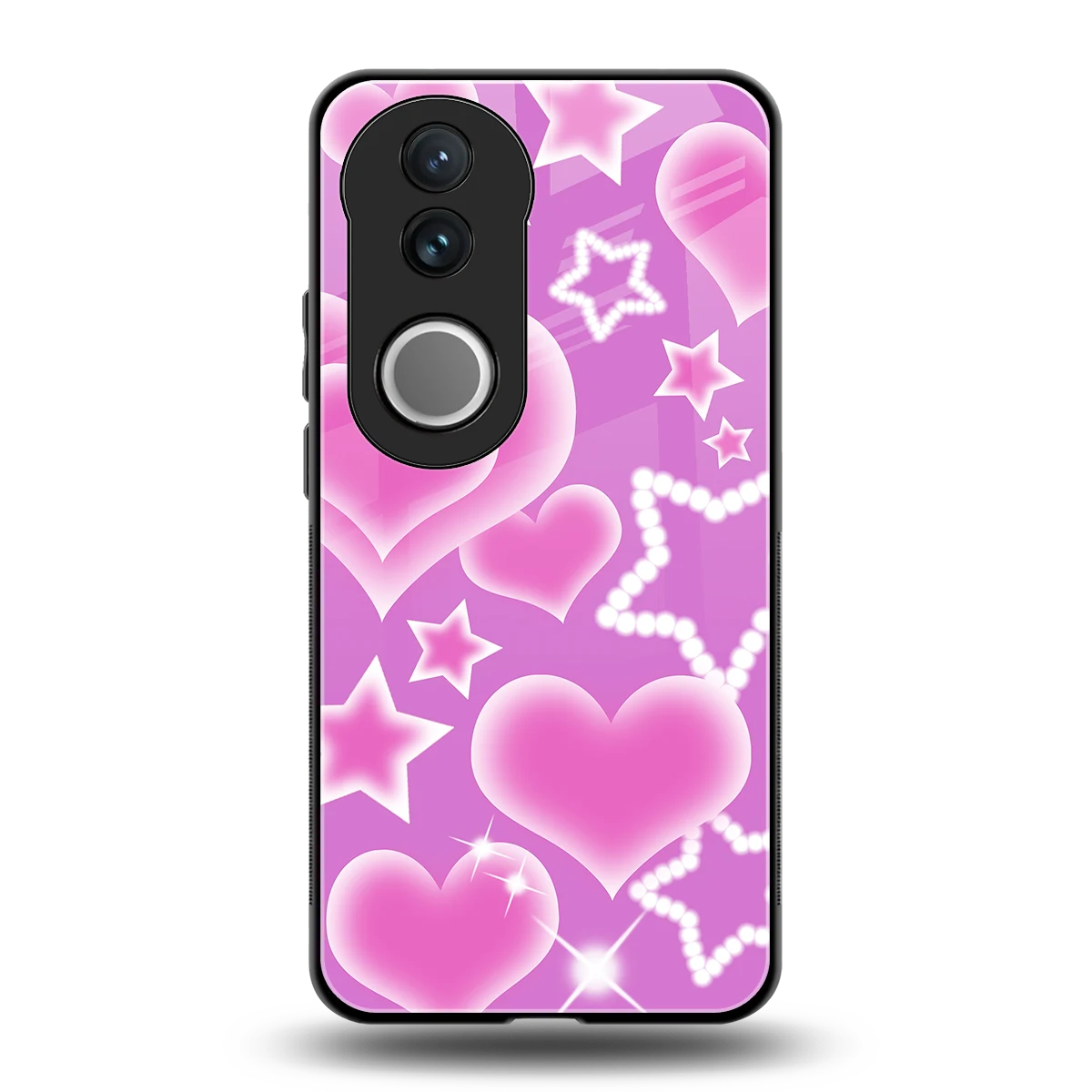 Pink Celestia back phone cover | glass case for vivo v50