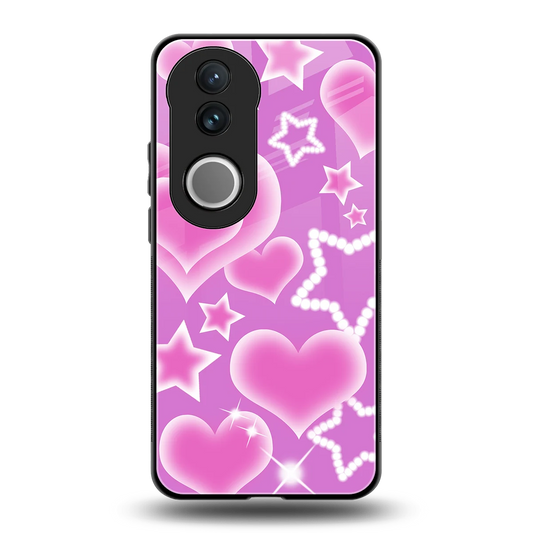 Pink Celestia back phone cover | glass case for vivo v50