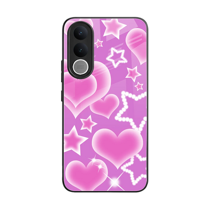Pink Celestia back phone cover | glass case for vivo v70 fe