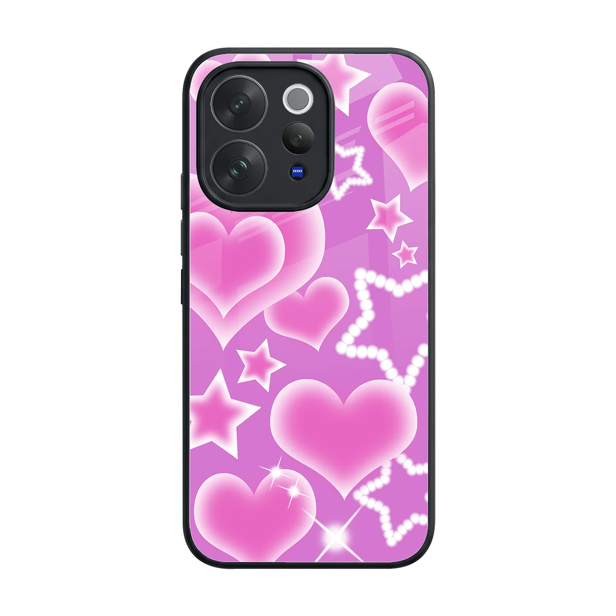 Pink Celestia back phone cover | glass case for vivo v70 elite