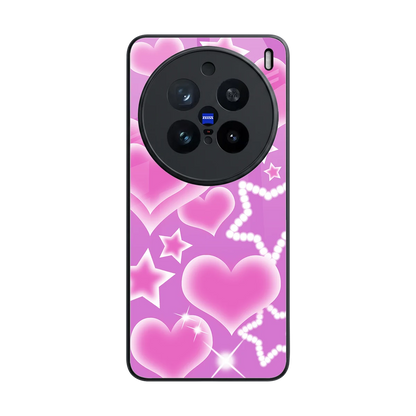 Pink Celestia back phone cover | glass case for vivo x200 pro
