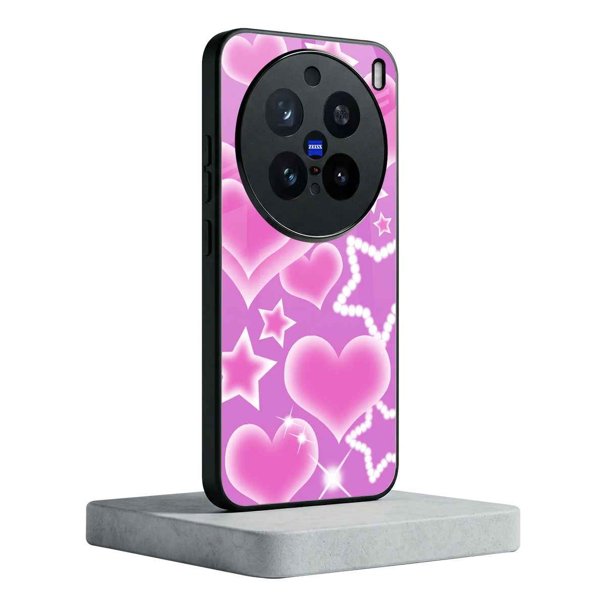 Pink Celestia vivo x200 pro mobile cover | shockproof glass phone case