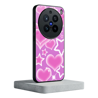 Pink Celestia vivo x200 pro mobile cover | shockproof glass phone case