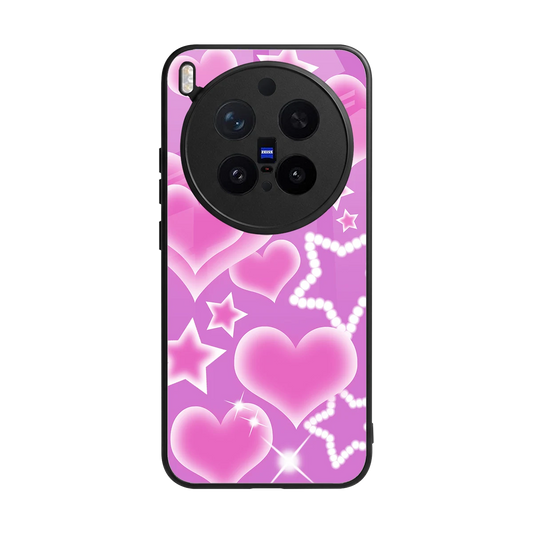 Pink Celestia back phone cover | glass case for vivo x300 pro