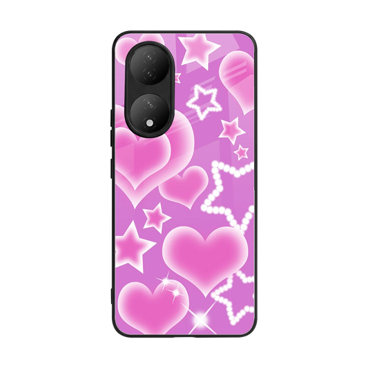 Pink Celestia back phone cover | glass case for Vivo-y100