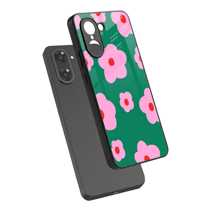 Pink Petal Parade sleek oneplus nord ce5 5g cover with tempered glass back and TPU edges