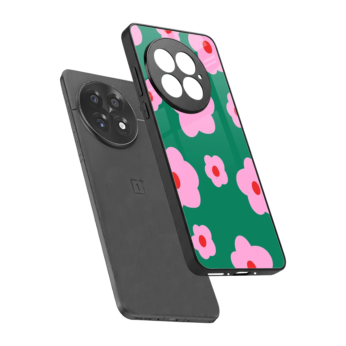 Pink Petal Parade sleek oneplus 13 cover with tempered glass back and TPU edges