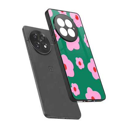 Pink Petal Parade sleek oneplus 13 cover with tempered glass back and TPU edges
