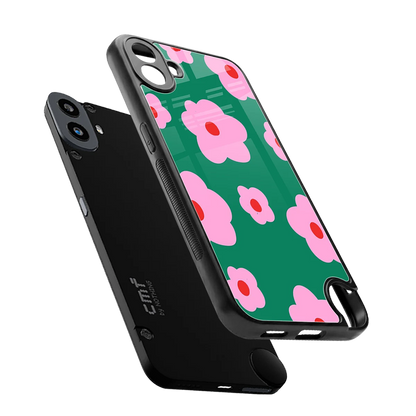 Pink Petal Parade sleek cmf nothing phone 1 cover with tempered glass back and TPU edges