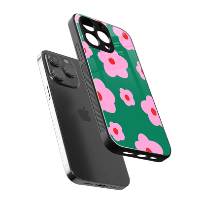 Pink Petal Parade sleek iphone 14 pro max cover with tempered glass back and TPU edges