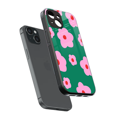 Pink Petal Parade sleek iphone 13 cover with tempered glass back and TPU edges