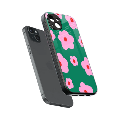 Pink Petal Parade sleek iphone 15 plus cover with tempered glass back and TPU edges