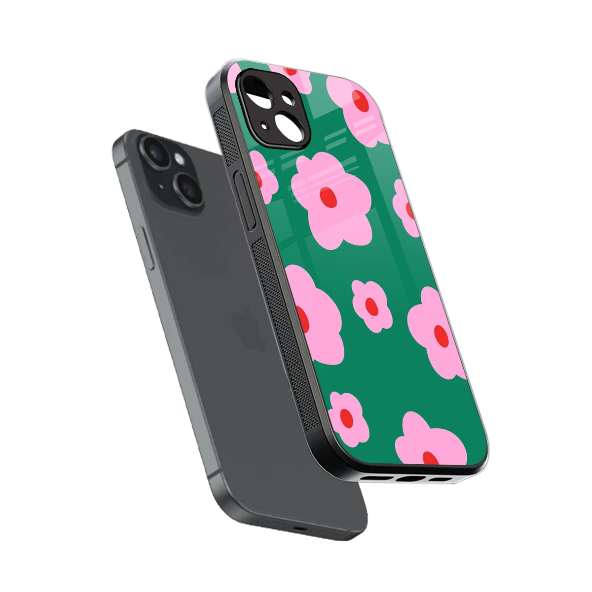 Pink Petal Parade sleek iphone 14 plus cover with tempered glass back and TPU edges