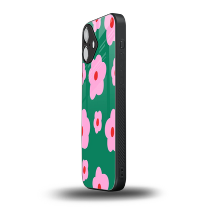 Pink Petal Parade iphone 16 plus mobile cover | shockproof glass phone case