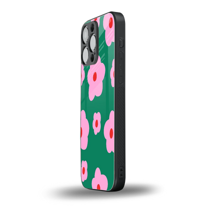 Pink Petal Parade iphone 16 pro max mobile cover | shockproof glass phone case