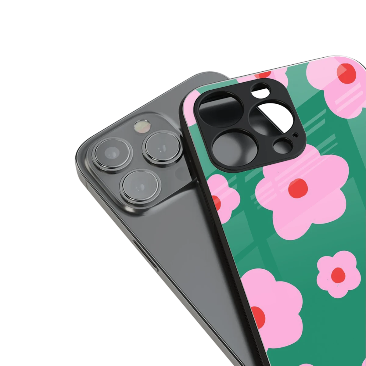 Pink Petal Parade stylish phone case for iphone 15 | glossy glass and slim fit