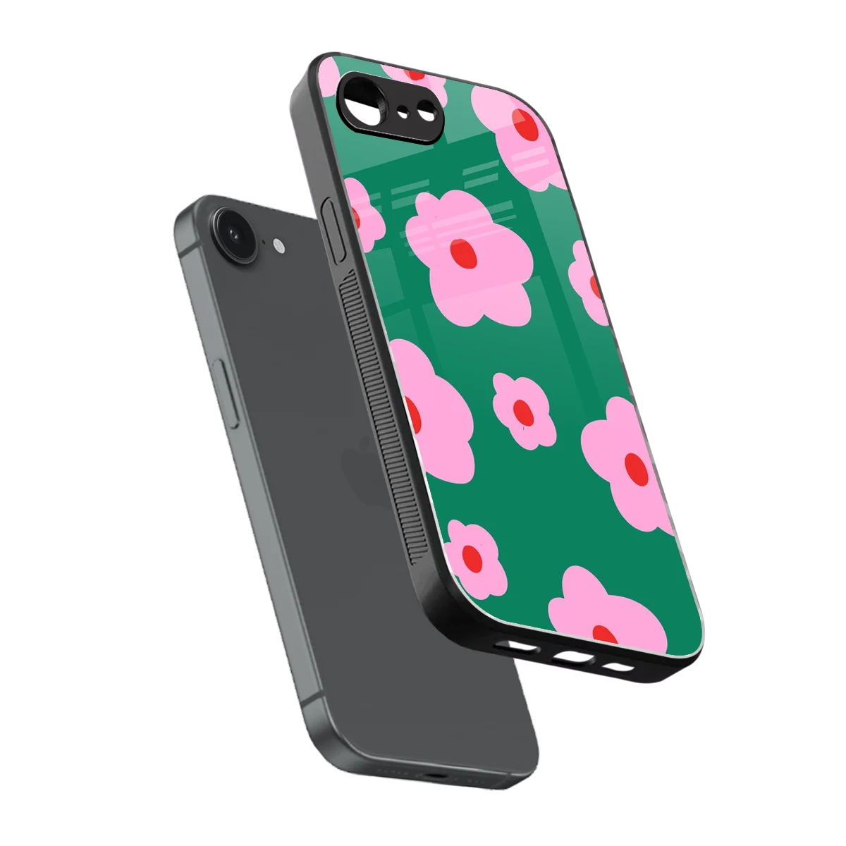 Pink Petal Parade sleek iphone 16e cover with tempered glass back and TPU edges
