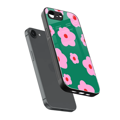 Pink Petal Parade sleek iphone 16e cover with tempered glass back and TPU edges