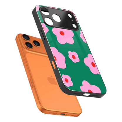 Pink Petal Parade sleek iphone 17 pro cover with tempered glass back and TPU edges