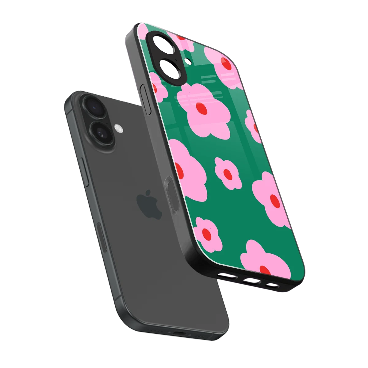 Pink Petal Parade sleek iphone 17 cover with tempered glass back and TPU edges