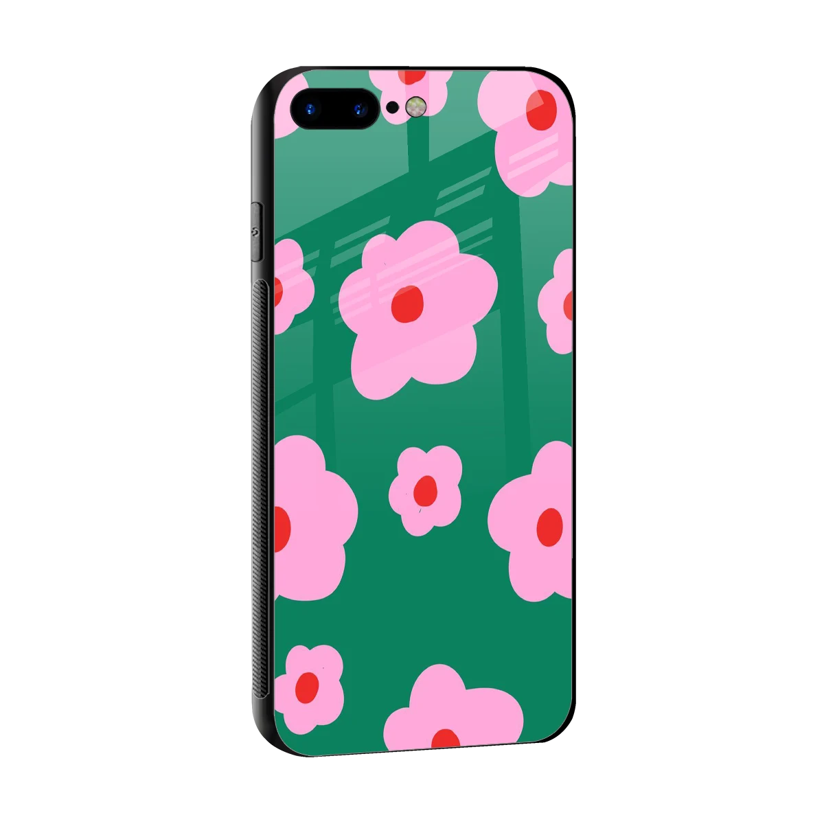 Pink Petal Parade sleek iphone 7 plus cover with tempered glass back and TPU edges