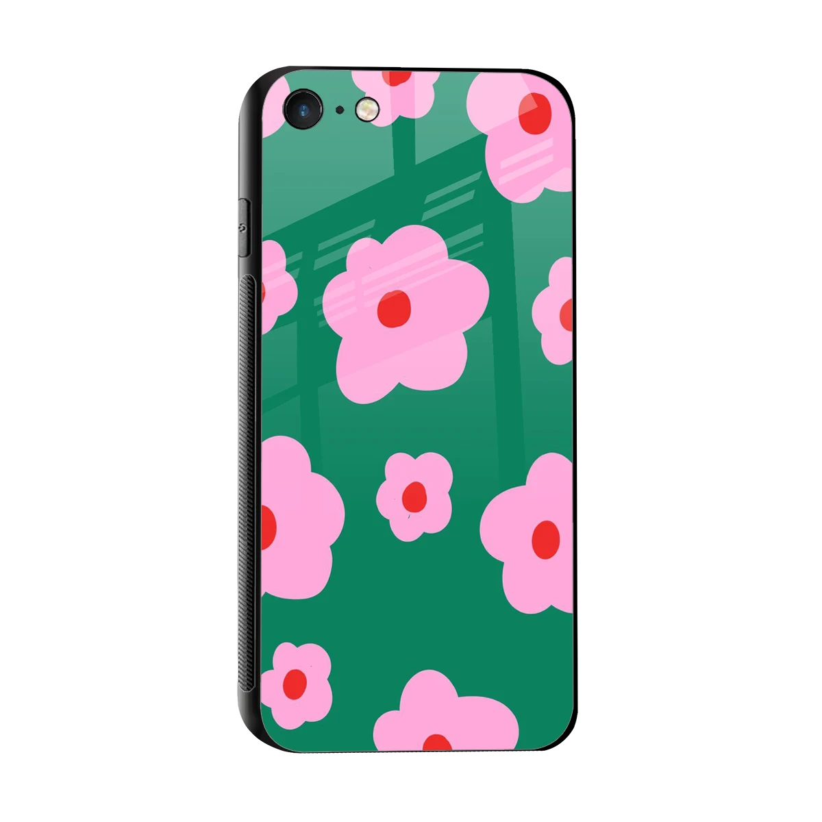 Pink Petal Parade sleek iphone 7 cover with tempered glass back and TPU edges